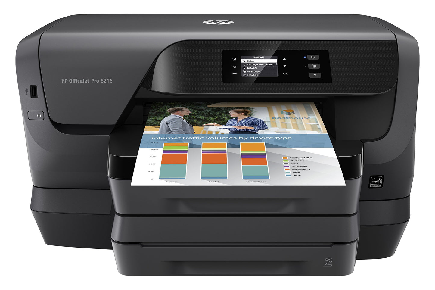 HP OfficeJet Pro 8216 Wireless Professional-Quality Color Printer with Mobile Printing, Instant Ink ready (Renewed)