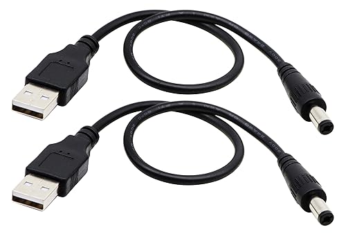 zdyCGTime USB 2.0 A Male to DC 5.5x2.1mm Male Adapter Cable 5 Volt DC Barrel Power Jack Charging Cable for Tablet, Electronic Dog, Access Control
