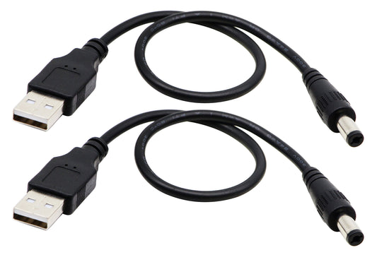 zdyCGTime USB 2.0 A Male to DC 5.5x2.1mm Male Adapter Cable 5 Volt DC Barrel Power Jack Charging Cable for Tablet, Electronic Dog, Access Control