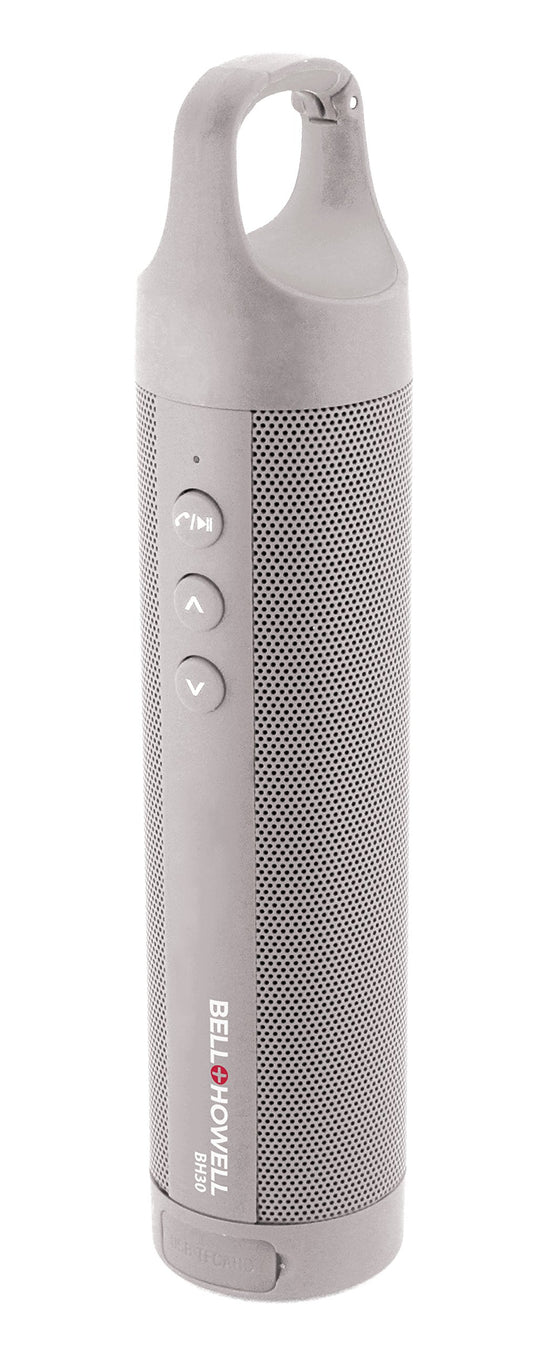 Bell+Howell BH30-S Slimline Waterproof Clip-On Bluetooth Speaker,Silver