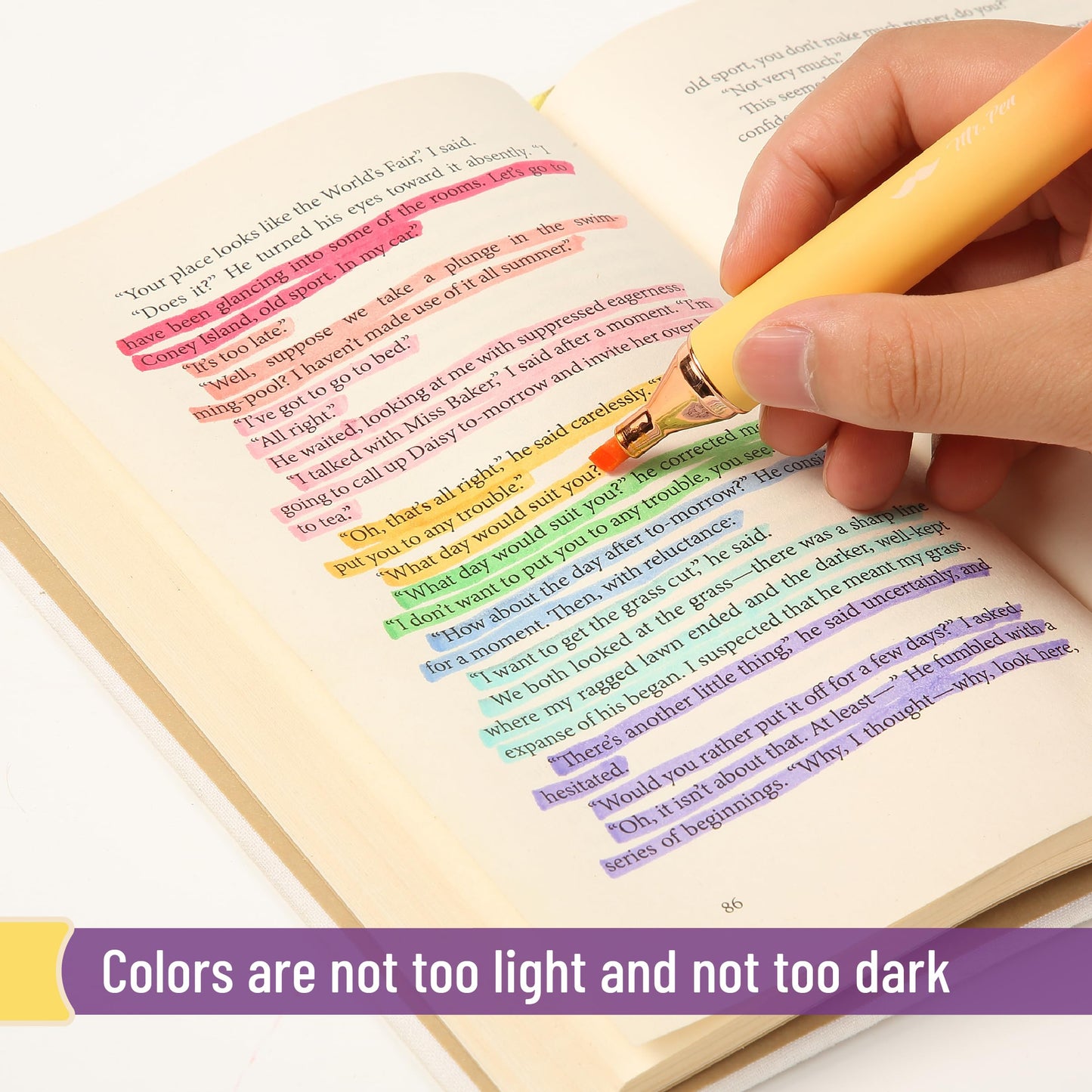 Mr. Pen- Glitter Highlighters, 8 Pack, Sunshine Colors