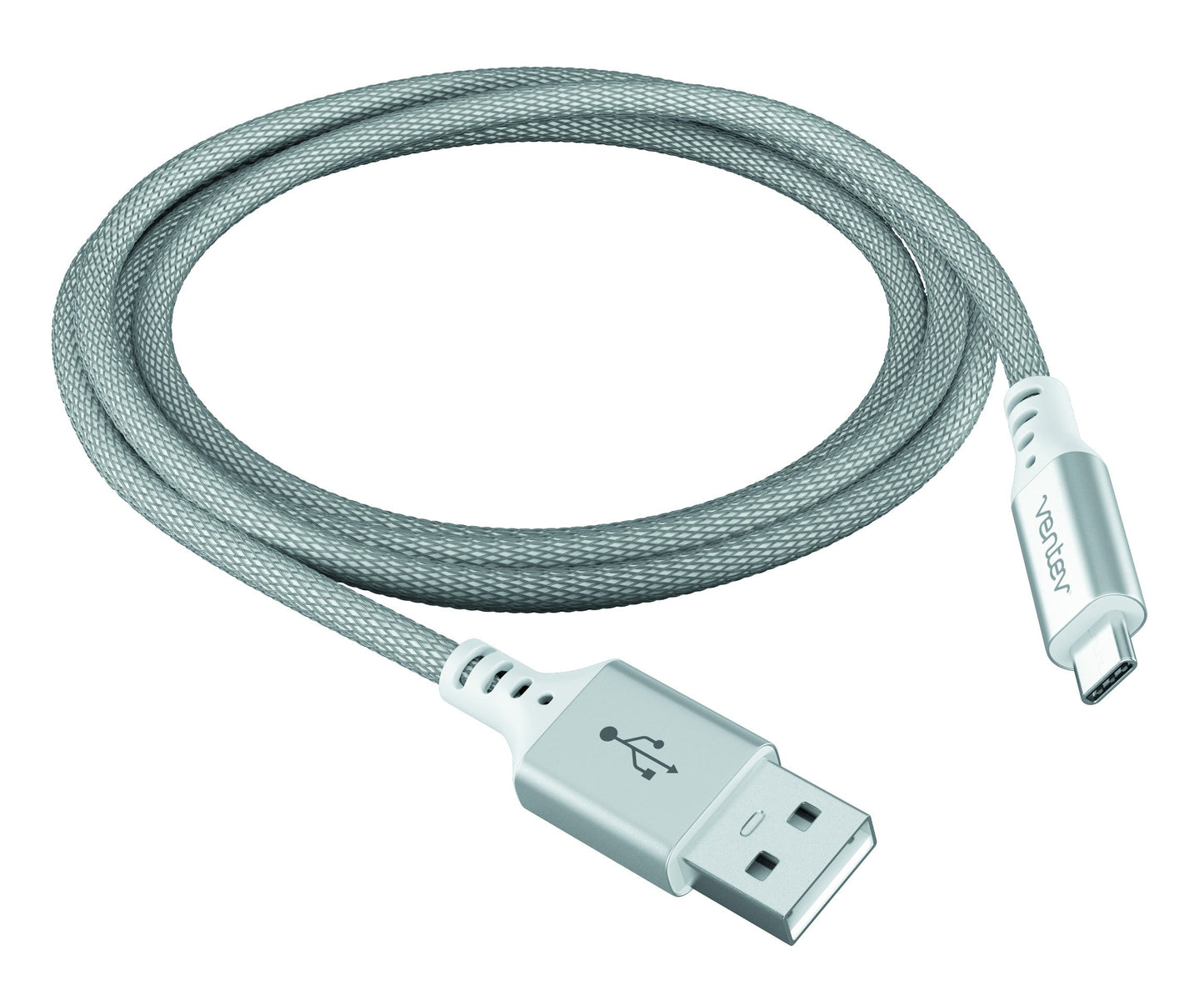 Ventev chargesync Alloy Cable, USB Type A-C, 4ft, Silver