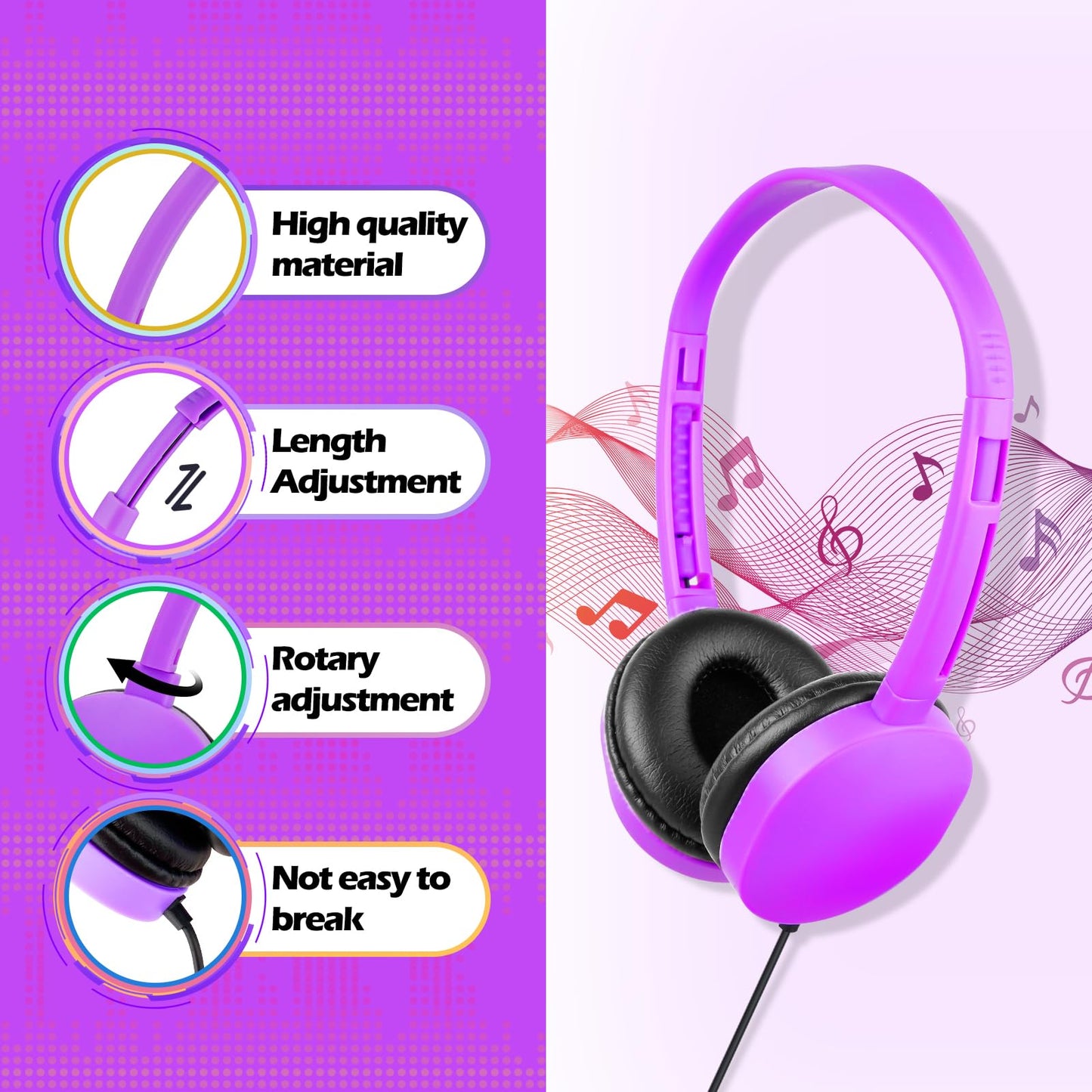 MENGLALA Kids Headphones Bulk 10 Pack for Classroom School,Wholesale Earphones Class Set of Headphones for Students Teens Children 3.5mm Jack Multi