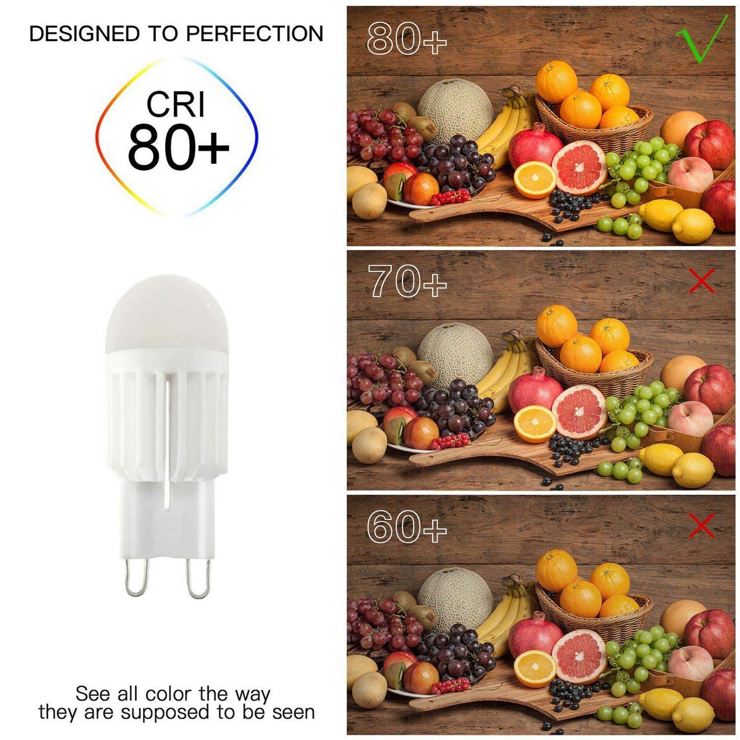 Lxcom Lighting G9 LED Bulb 3W Dimmable Chandelier Light Bulbs 30W Halogen Bulb Equivalent Warm White 3000K G9 Bi Pin Base Bulbs 300LM for Pendant Wall