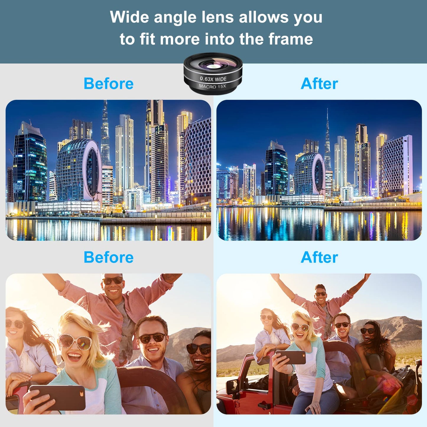 Mocalaca Phone Camera Lens (11 Lenses) Phone Lens Kit, Clip on Fisheye/Macro/Wide Angle Lens Attachment with Travel Case for iPhone 14 13 12 11 Xs X