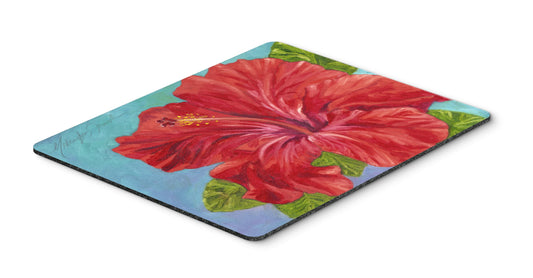 Caroline's Treasures TMTR0319MP Red Hibiscus by Malenda Trick Mouse Pad, Hot Pad or Trivet for Home Office Gaming Working Computers Laptop Mouse