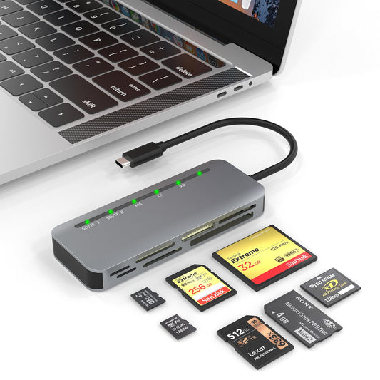 USB C Memory Stick Pro Duo Card Reader 5Gbps - 7in1 XD Card Reader, SD Card Reader USBC for SD/TF/CF/XD/MS, High Speed Aluminum Multi Card Reader