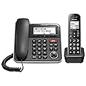 Panasonic Expandable Corded/Cordless Phone System with Answering Machine and One Touch Call Blocking - 1 Handset - KX-TGB850B (Black)