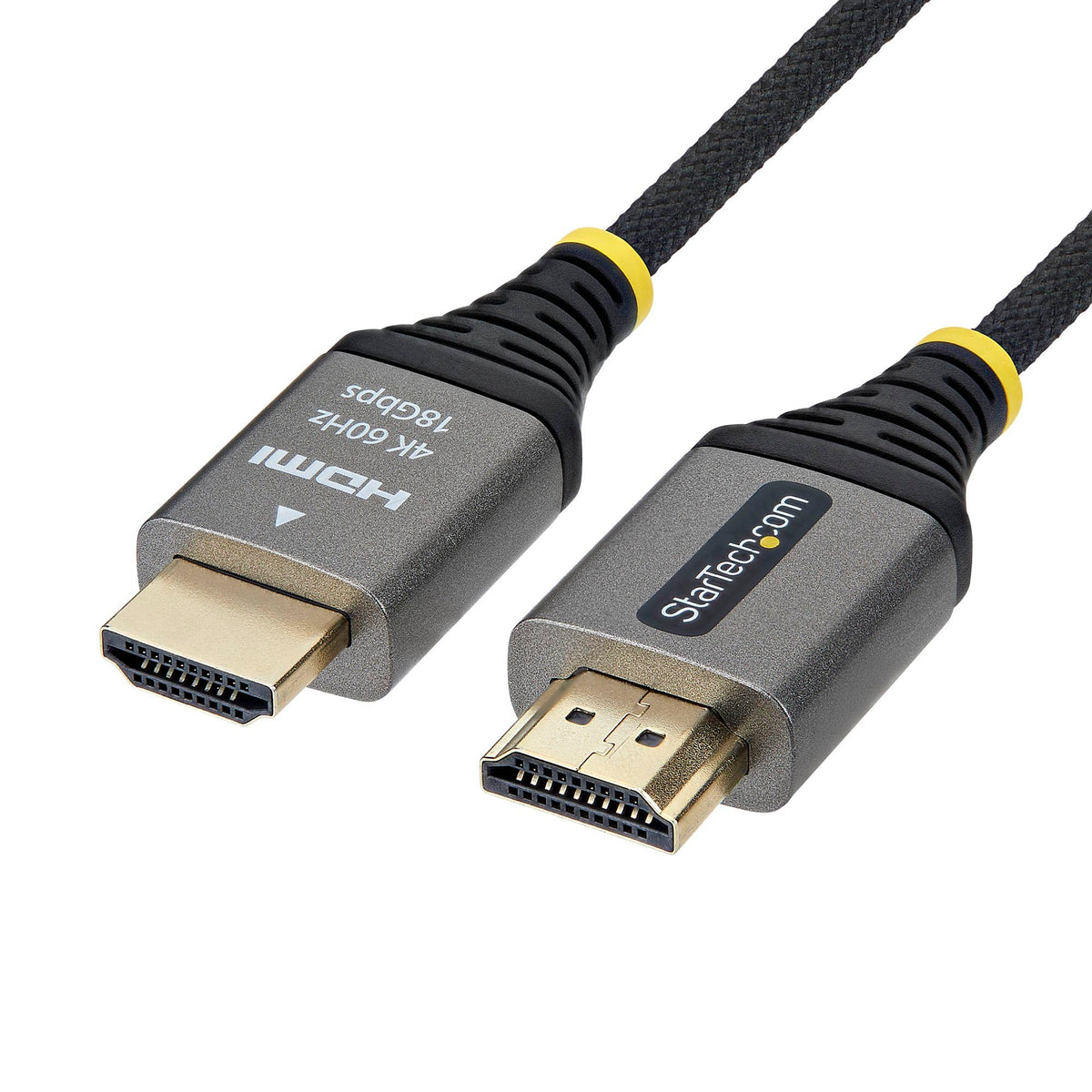 StarTech 6ft (1.8m) Premium Certified High Speed HDMI Cable, Ultra Flexible HDMI Cable, 4K 60Hz/1440p 144Hz w/HDR10/ARC, 18Gbps, High Flex Braided HDMI Cord