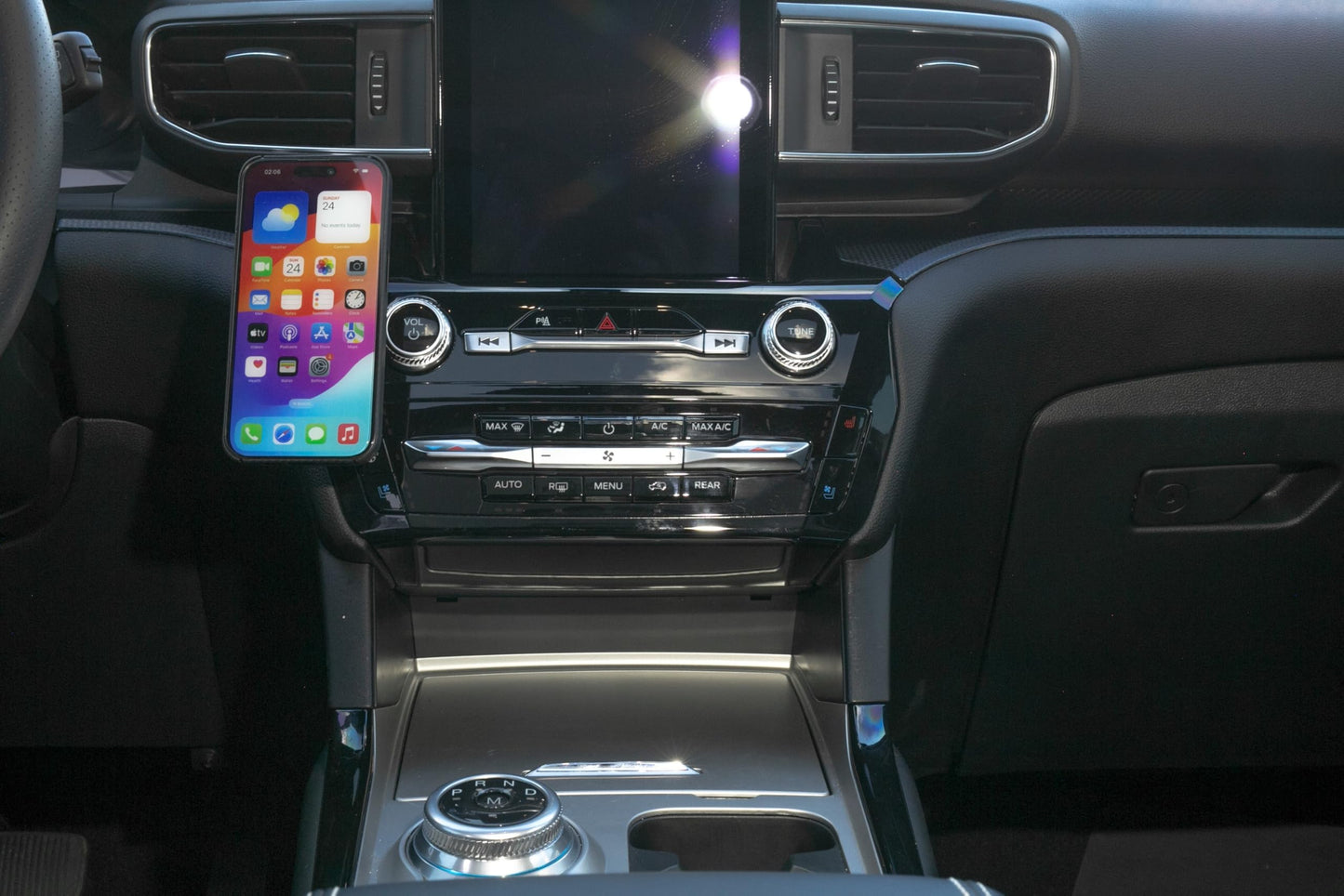Course Motorsports Direct Fit Phone Mount - Ford Explorer (2020-2024) - Left - Cradle Head - No Charging Manual Closing (Black)