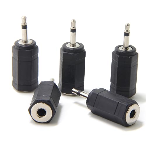 2.5mm to 3.5mm Adapter, Ancable 5-Pack 2.5mm Mono Plug to 3.5mm Mono Jack Adapter for Logitech Harmony Hub and IR Blaster, IR Emitter Extenders, IR