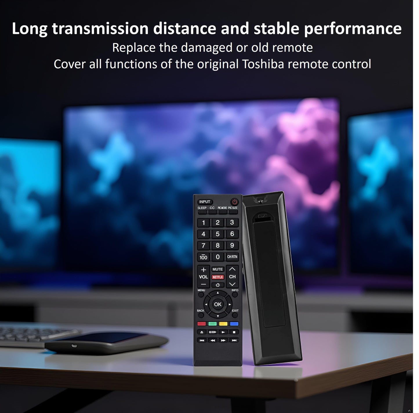 Universal Remote Control Replacement for Toshiba TV Remote for All Toshiba TV LCD LED HDTV Smart TVs Remote