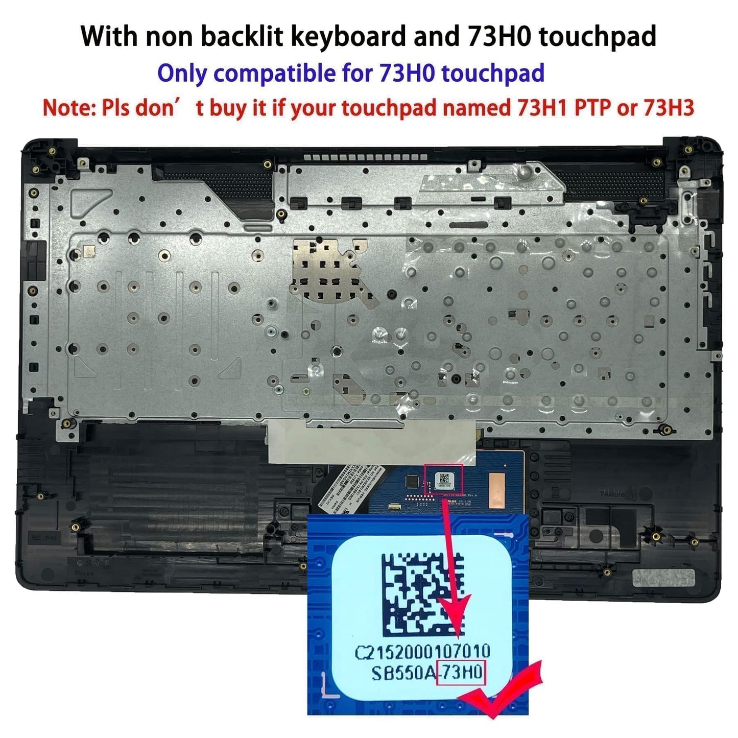 Jxjslp Replacement for HP Laptop 17-by 17-CA 17T-by 17Z-CA Upper Case Palmrest US Keyboard with Non-PTP Function Touchpad Assembly L22751-001
