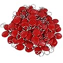 HWMATE 125khz RFID Smart EM ID Read Only Entry Access Keyfob Tag Token Keychain Card (100 Pack) (Red)
