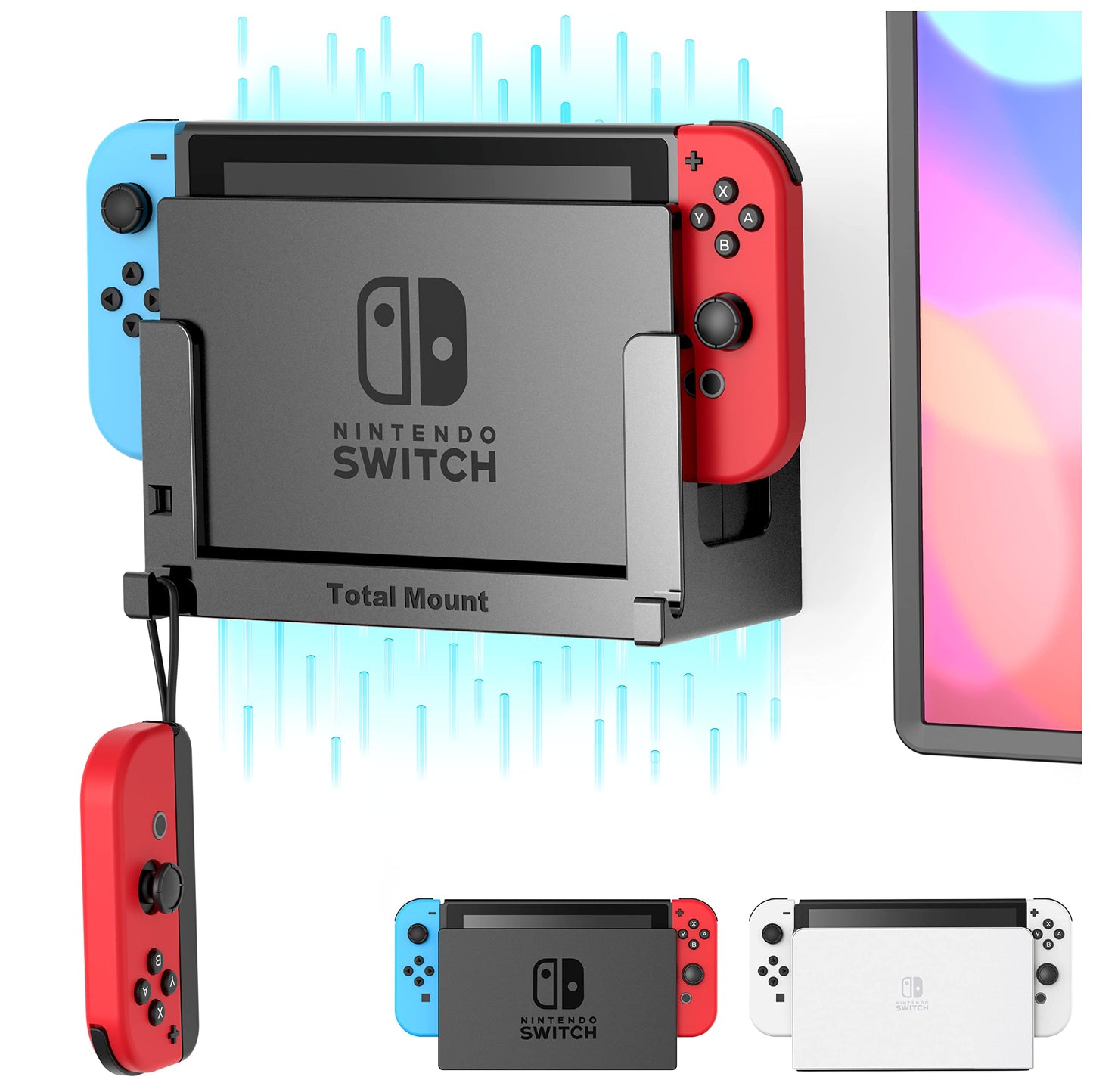 TotalMount Wall Mount for Nintendo Switch 1 (Mounts Switch 1 by TV) - Switch 1 Black