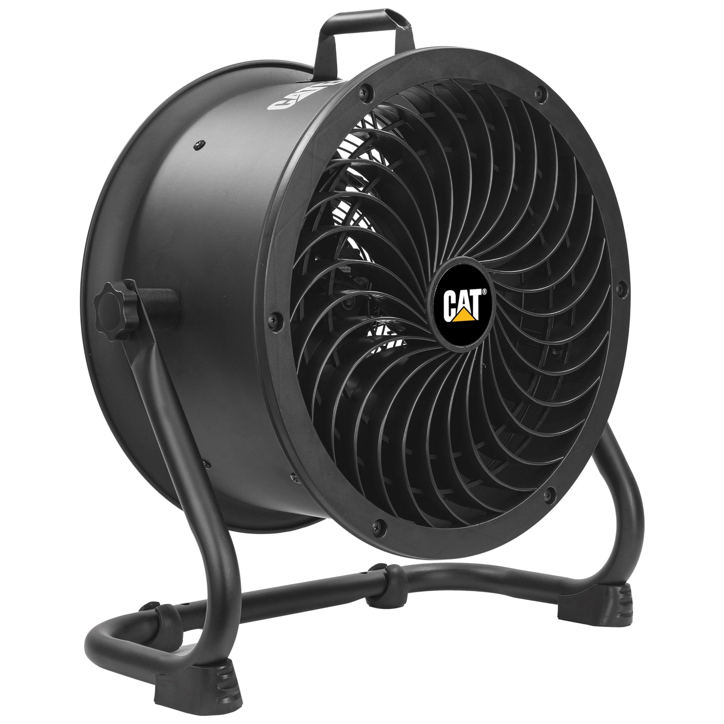 CAT fans - 14”-Blade High-Velocity Drum Fan Heavy Duty Industrial Grade (Black, 2-in-1): 2,300 CFM, 4-Speed, 360 Degree Adjustable Drum Head, Dual