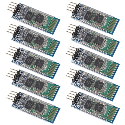 ACEIRMC 10pcs HC-06 RS232 4 Pin Wireless Bluetooth Serial RF Transceiver Module Bi-Directional Serial Channel Slave Mode for Arduino