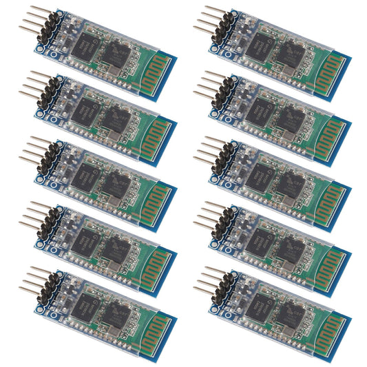 ACEIRMC 10pcs HC-06 RS232 4 Pin Wireless Bluetooth Serial RF Transceiver Module Bi-Directional Serial Channel Slave Mode for Arduino