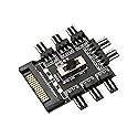 PWM Fan Hub, Fan Controller ,SATA 1 to 8 Way12V 3 PIN Cooling Fan Splitter Controller for PC Desktop Computer Motherboard(12V 3-Pin)