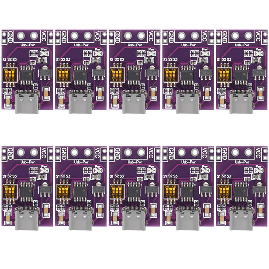DWEII 10-Pack Type-C QC AFC PD2.0 PD3.0 to DC Spoof Scam Fast Charge Trigger Polling Detector USB-PD Notebook Power Supply Change Board Module