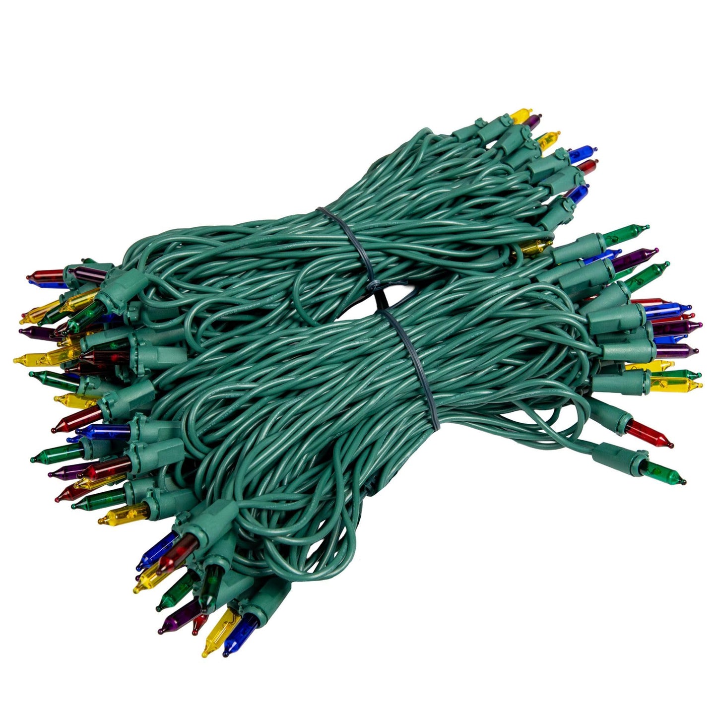 Novelty Lights RetroGlo LED Mini Lights, 100 Multicolor Bulbs, Green Wire