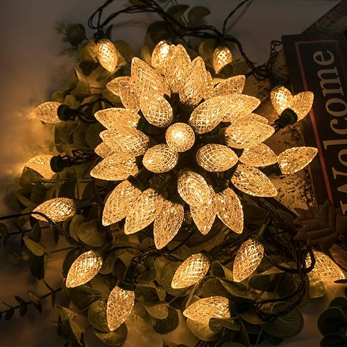 AWQ 100LED 81 FT C9 Christmas String Lights Plug in Fairy Twinkle String Lights 8 Modes Timer Function Waterproof Extendable for Indoor Outdoor