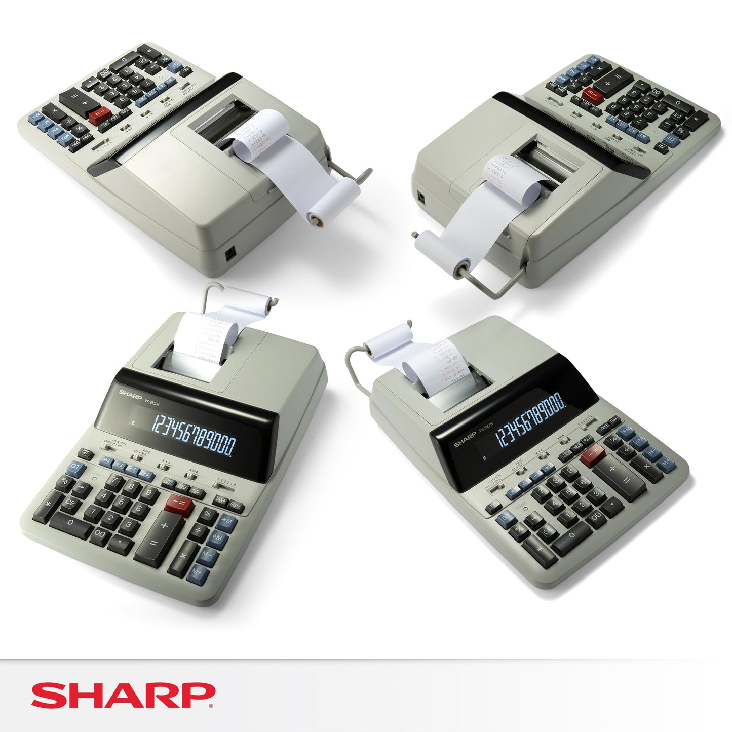 Sharp 12-Digit Print Calculator Desktop Size Adding Machine, Perfect for Everyday Use and Office, Bright, Large Easy-to-Read Numbers on Both The