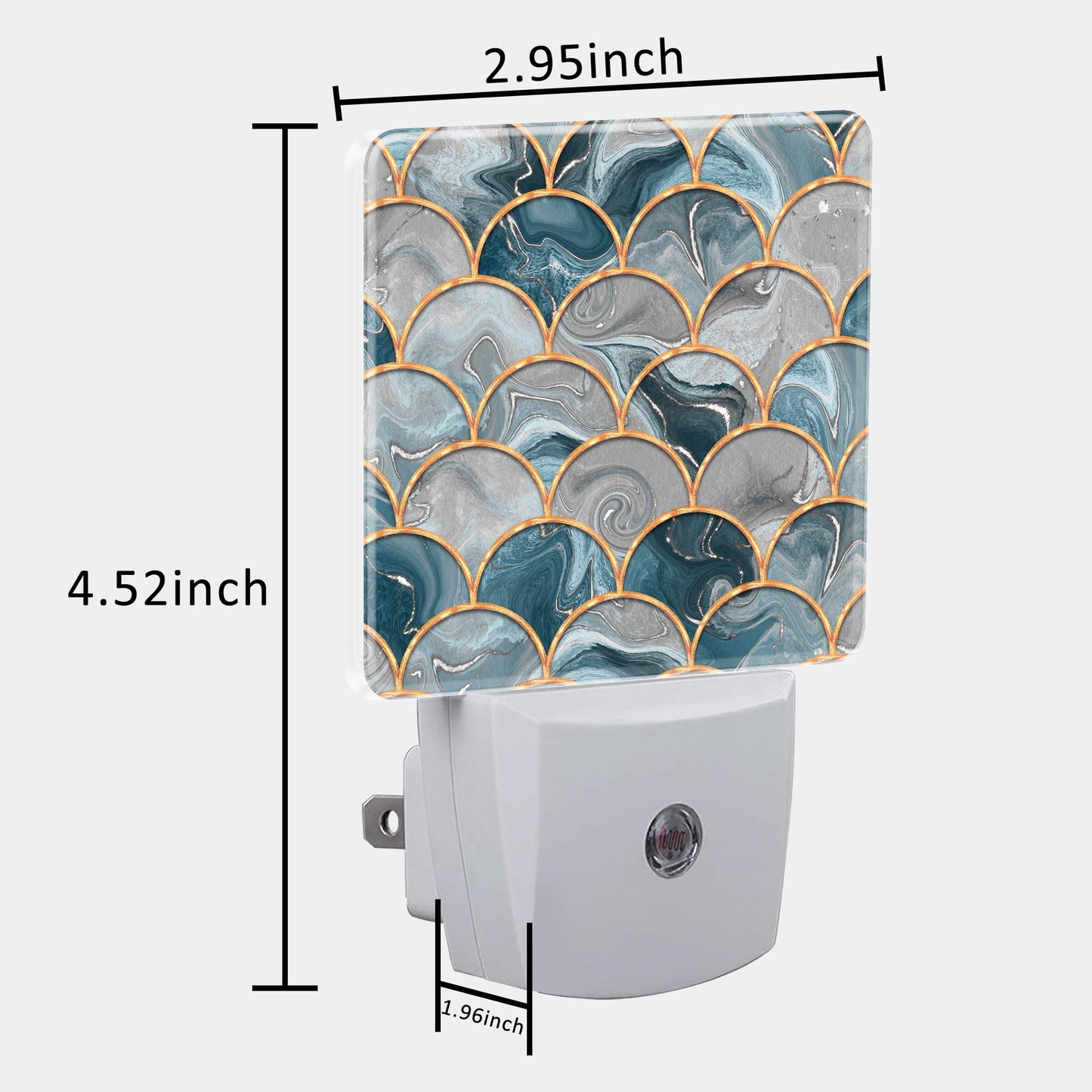Uiaoiais Golden Fluid Marble Texture Night Light Plug into Wall with Dusk to Dawn Sensor Cute Nightlight for Kid Girls Boys Women Men Room Decor