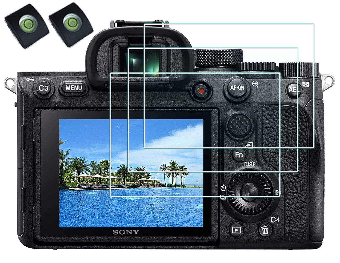 HUIPUXIANG Screen Protector for Sony Alpha A7R IV(Not for A7 IV) Camera with Hot Shoe Cover,Sony A7RIV A7R4 0.3mm High Definition 9H Hardness Optical