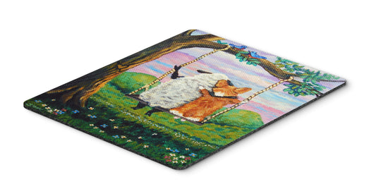 Caroline's Treasures 7439MP Corgi with Sheep Love Grows Mouse Pad, Hot Pad or Trivet for Home Office Gaming Working Computers Laptop Mouse