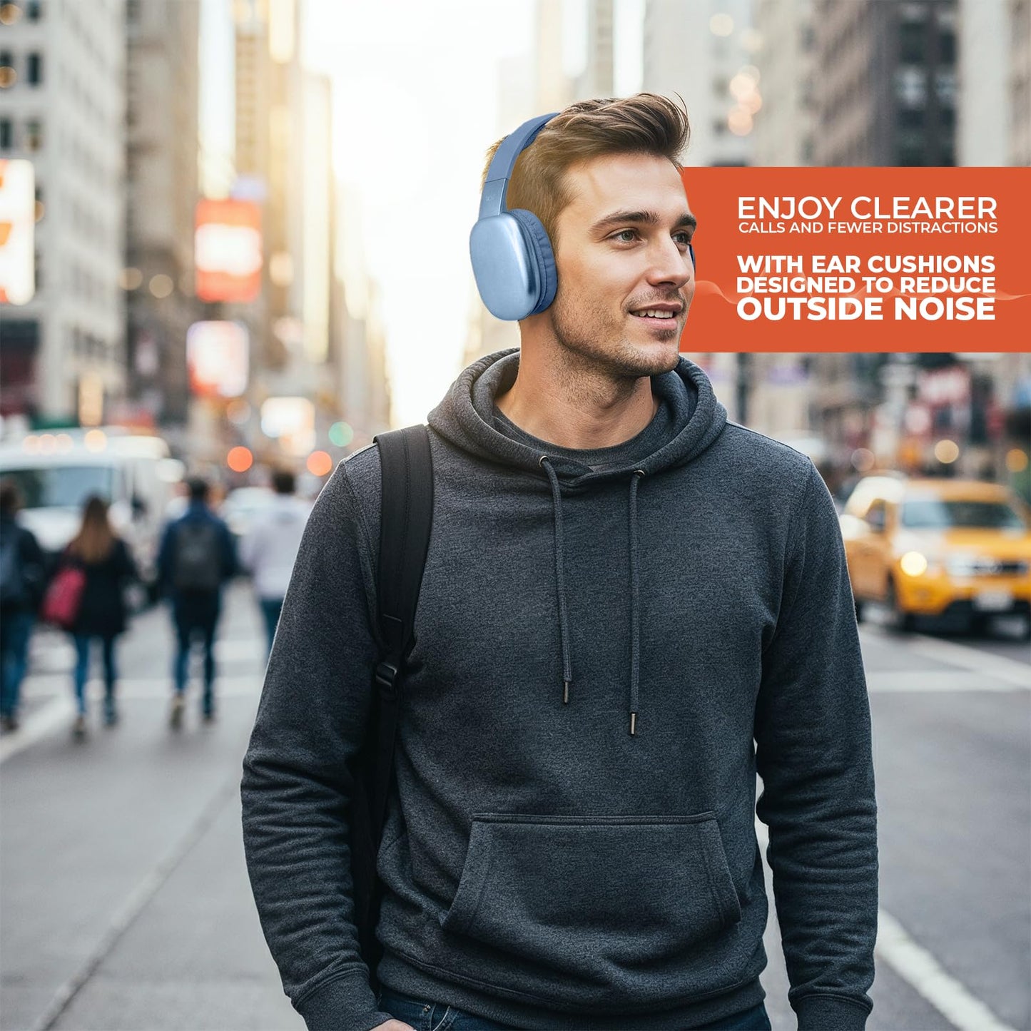 iJoy Ultra Wireless Over-Ear Bluetooth Headphones with Mic, Up to 10 Hours Playtime, Bluetooth Headset 33Ft Range with Backup AUX Cable & SD Slot…