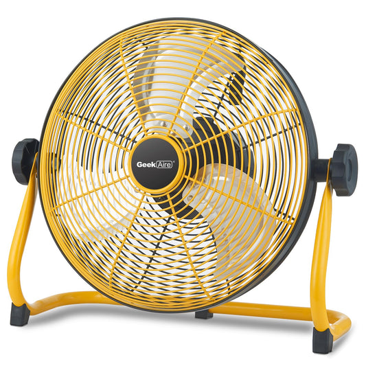 Geek Aire 12" Portable Battery Operated Fan with Metal Blade, 360 Vertical Tilt, 24h Run Time Cordless Fan for Camping Travel Tent Hurricane Home