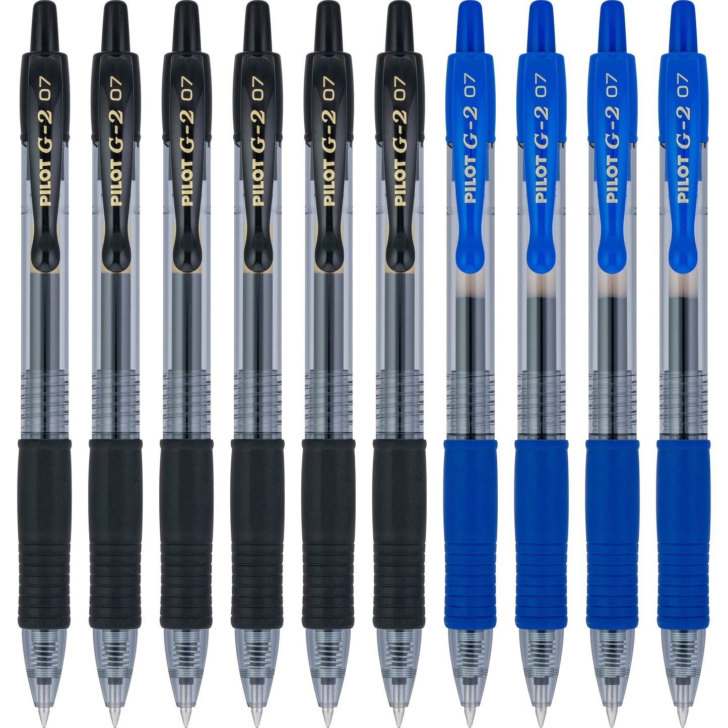 Pilot G2 Premium Refillable & Retractable Rolling Ball Gel Pens, Fine Point, 0.7 mm, 6 Black & 4 Blue Ink Pens, 10-Pack