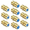 Cable Matters 10-Pack Gold Plated F-Type Coaxial Coupler for RG6 (Female to Female Coaxial Connector, Coax Cable Extender)