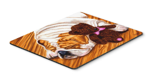 Caroline's Treasures AMB1003MP English Bulldog and Teddy Bear Mouse Pad, Hot Pad or Trivet for Home Office Gaming Working Computers Laptop Mouse