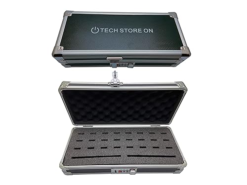 Flash USB Thumb Drive Holder Storage Organizer Case | Antistatic and Shockproof (aluminum, medium, holds 24 USB, 2 HDD slots)