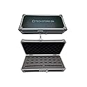 Flash USB Thumb Drive Holder Storage Organizer Case | Antistatic and Shockproof (aluminum, medium, holds 24 USB, 2 HDD slots)