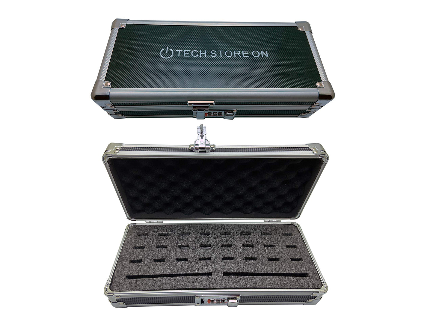 Flash USB Thumb Drive Holder Storage Organizer Case | Antistatic and Shockproof (aluminum, medium, holds 24 USB, 2 HDD slots)