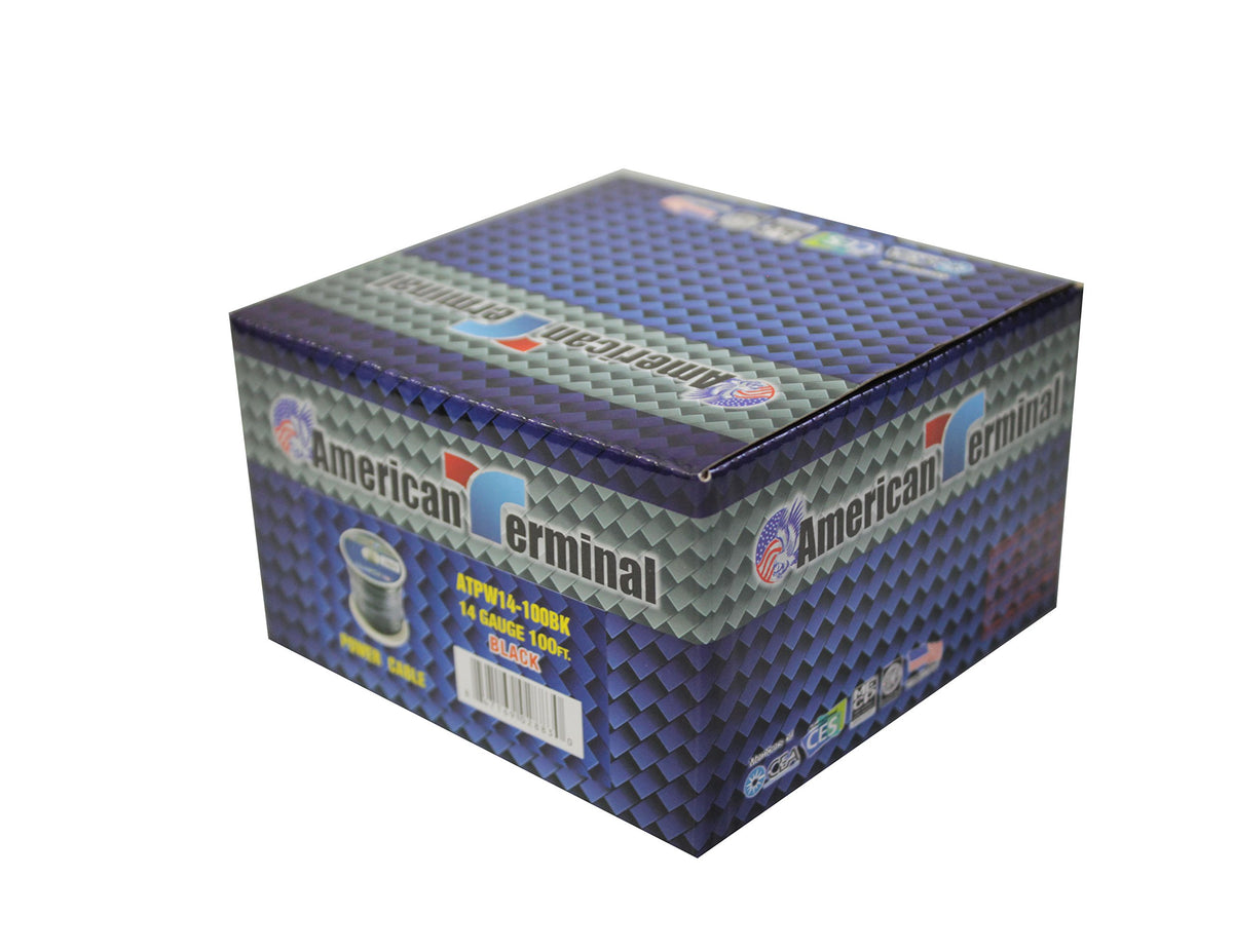 American Terminal ATPW14-100BK 14 Gauge Primary Wire, Black