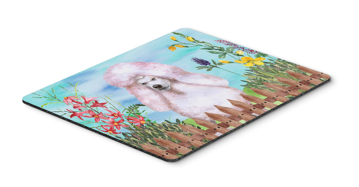 Caroline's Treasures CK1279MP White Standard Poodle Spring Mouse Pad, Hot Pad or Trivet for Home Office Gaming Working Computers Laptop Mouse