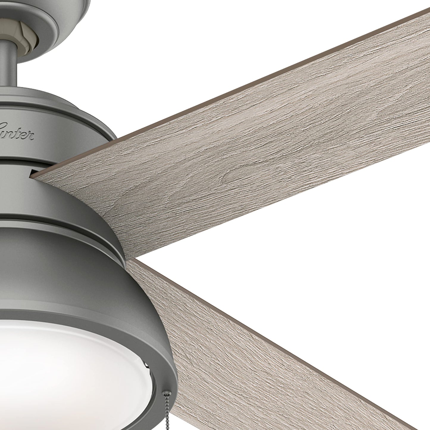 Hunter Fan 52 inch Contemporary Matte Silver Finish Indoor Ceiling Fan with LED Light Kit and Pull Chain (Renewed)