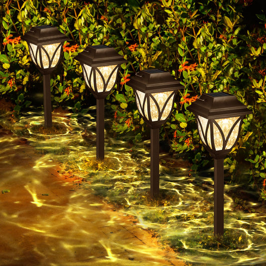 Springwind 8 Pack Solar Lights Outdoor Waterproof Garden Lights with Warm LED Light Landscape Lighting for Yard Patio Lawn Walkway Driveway