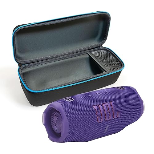 JBL Charge 6 (Purple) + Bundle with divvi! Protective Hardshell Case (Black)