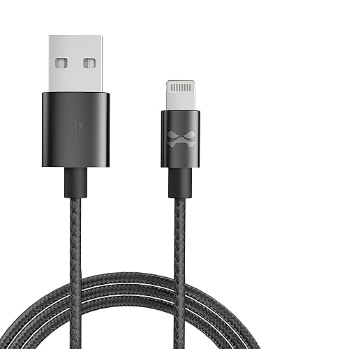 Ghostek NRGline 6FT Lightning Cable MFI Certified Charger Durable Nylon Braided - Black