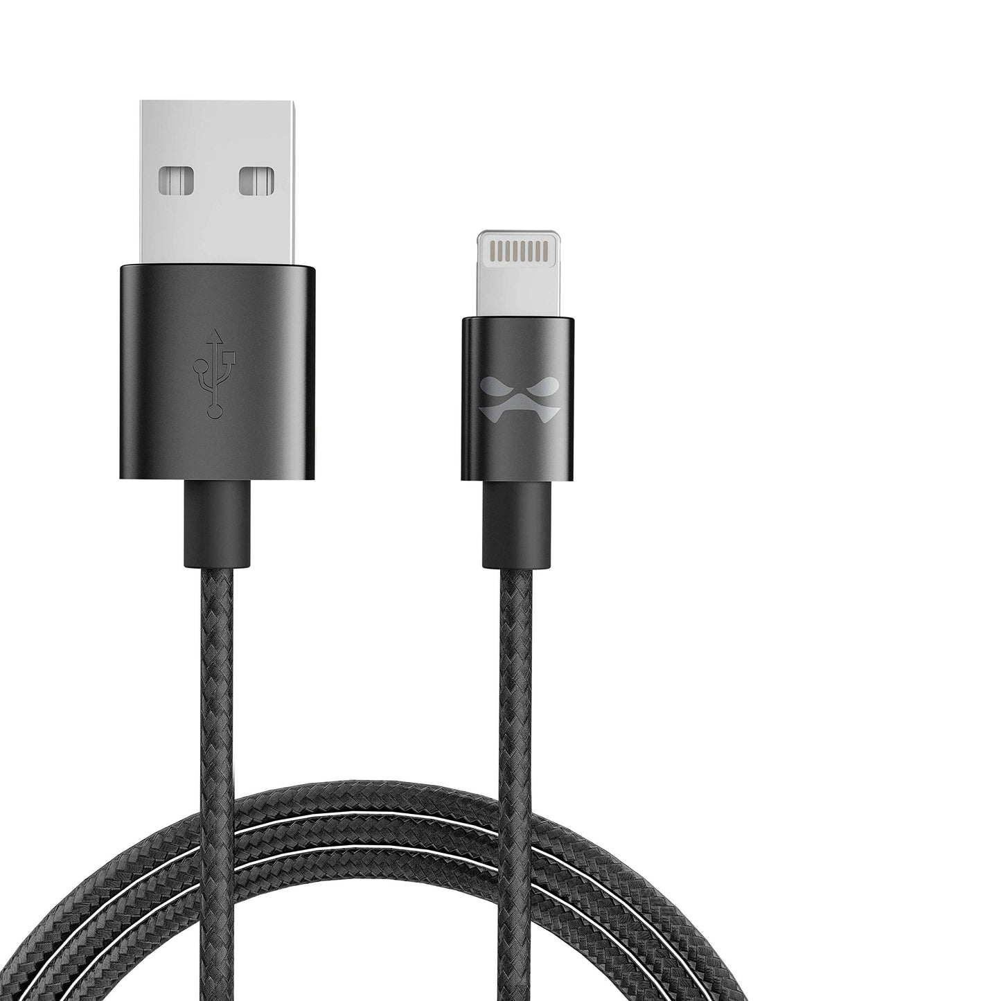 Ghostek NRGline 6FT Lightning Cable MFI Certified Charger Durable Nylon Braided - Black