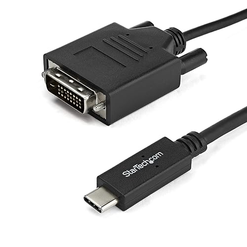 StarTech.com 3.3 ft / 1 m USB-C to DVI Cable - USB Type-C Video Adapter Cable - 1920 x 1200 - Black (CDP2DVIMM1MB)