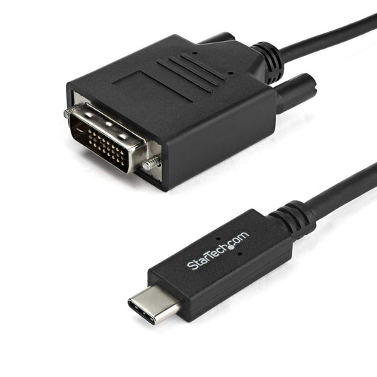 StarTech.com 3.3 ft / 1 m USB-C to DVI Cable - USB Type-C Video Adapter Cable - 1920 x 1200 - Black (CDP2DVIMM1MB)