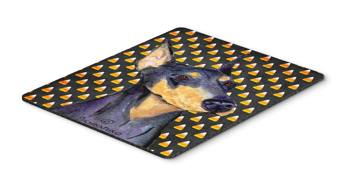 Caroline's Treasures SS4288MP Doberman Candy Corn Halloween Portrait Mouse Pad, Hot Pad or Trivet for Home Office Gaming Working Computers Laptop
