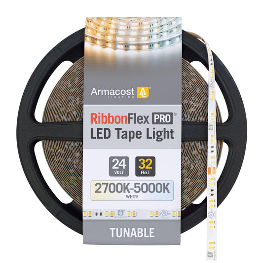 Armacost Lighting RibbonFlex Pro 24V White CCT Tunable LED Strip Light Tape 32ft (10m)