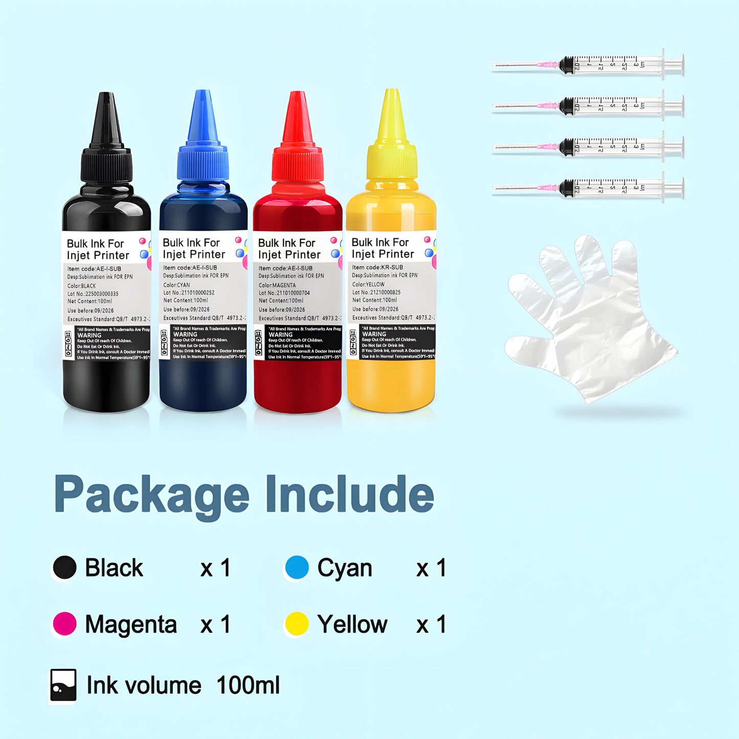 KSUMEI Sublimation Ink Refilled 100 ml Bottle Heat Press Transfer Compatible with Epn 15000 C88 C88+ WF7720 ET2720 ET2760 ET2750 ET4760 WF7820 Inkjet